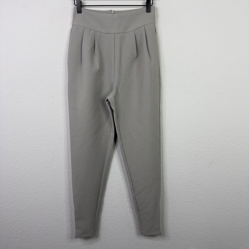 Odd Muse London Pants Women S Gray High Waist Pleated Minimalist Neutral Capsule
